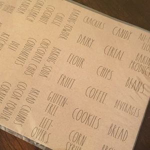 Rae Dunn storage labels